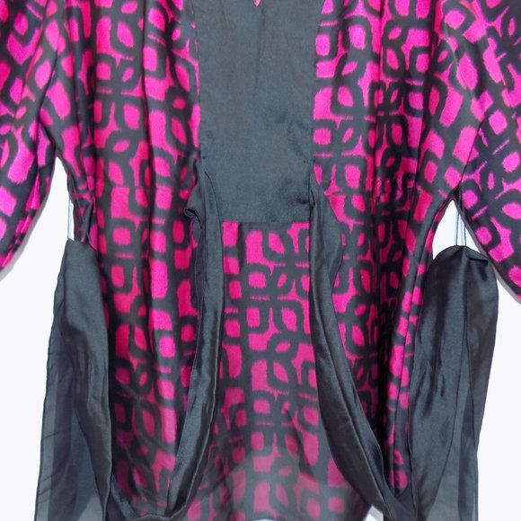 Calvin Klein Satin Feel Tie Back Kimono Style Blouse Size 2X - Picture 2 of 11